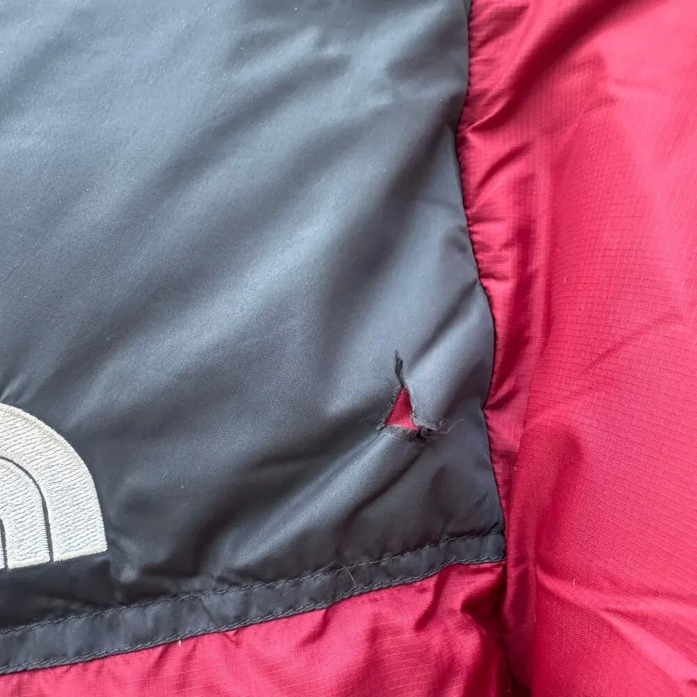 Vintage Y2k The North Face Retro Nuptse Red Black Down Fill Men's Medium Puffer